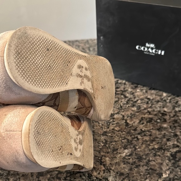 Coach Tan and Brown Monogram Suede Sneakers 8 - Picture 7 of 15